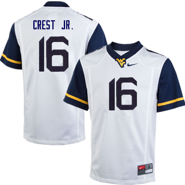 NCAA Men's William Crest Jr. West Virginia Mountaineers White #16 Nike Stitched Football College Authentic Jersey SN23G52RK
